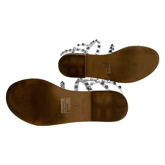 Steve Madden Traveler Sandals, Silver, Size 8 - Picture 5 of 5